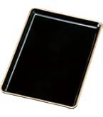 Amazon｜藤代工芸 切手盆 名刺盆（黒無地・金縁付き） (PC 8寸（黒無地